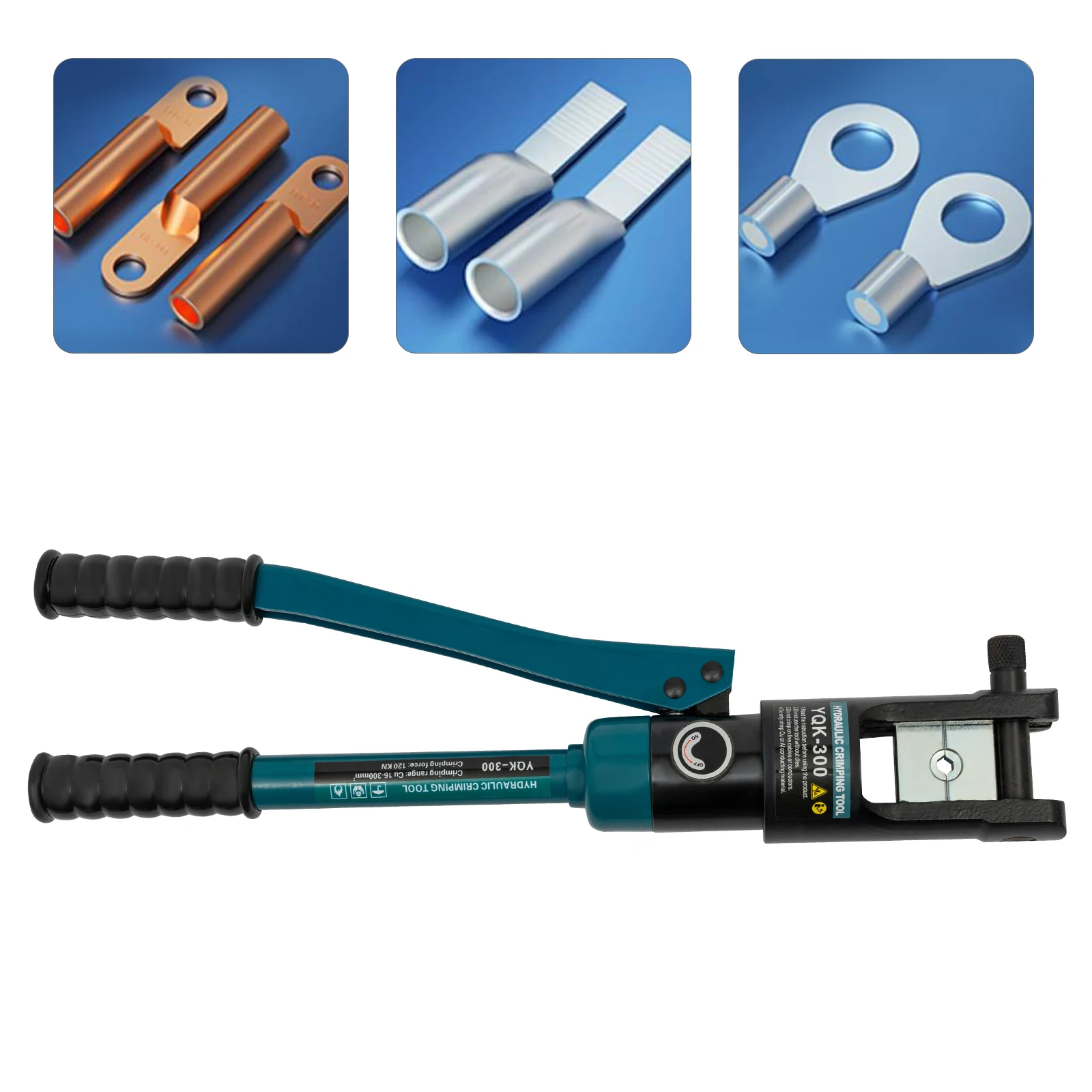 Hand Operated Hydraulic Crimping Tool Hexagonal Surrounding Crimper with 11 Pairs of Dies Multi-size YQK-300