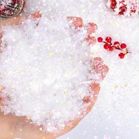 20/50/100g 3D Snowflake Decoration Artificial Snow Powder Fluffy Snowflake DIY Crafts Fake Snow White Colorful Winter Snow