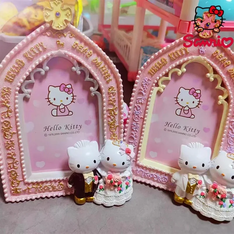 Sanrio Hello Kitty Pumpkin Carriage Resin Photo Frame Cartoon Posters Hanger Decoration Anime Desktop Ornaments Crafts Gifts Toy