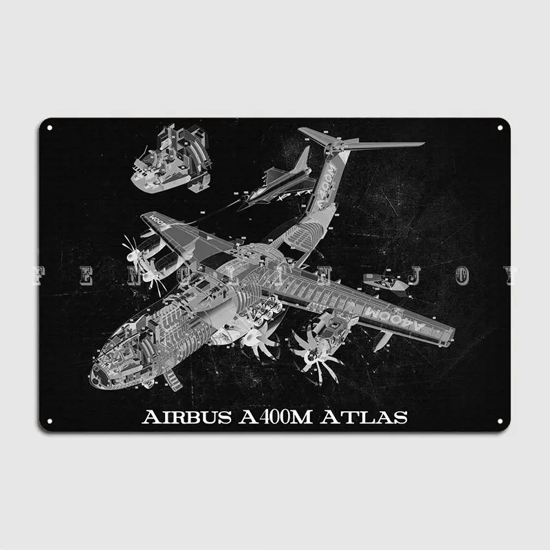 Airbus A400m Atlas Metal Plaque Poster Cinema Living Room Retro Living Room Poster Tin Sign Posters