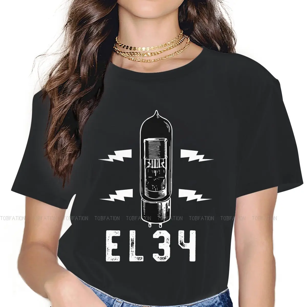 Vacuum Tube TShirt for Woman Girl Vintage Analog Radio Electronics Gift Basic Summer T Shirt Novelty Trendy 4XL 5XL