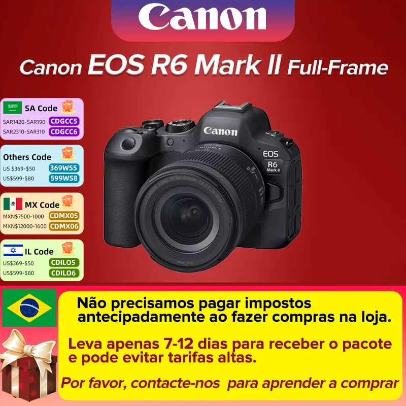 Canon EOS  R6 Mark II Full-Frame Flagship Professional Mirrorless Digital Camera 24.2 Million Pixels 6K Video New Product R6II