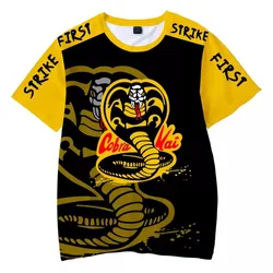 2024 Summer Latest 3D Digital Printing Children Adult Cobra Kai Digital Printing T-Shirt Casual Short Sleeve T-Shirt Summer Top