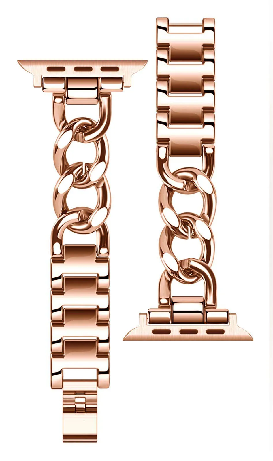 Cuban Link strap for Apple watch band 40mm 41mm 45mm 44mm 49mm Stainless steel metal bracelet iWatch series 8 7 6 5 se ultra image 2