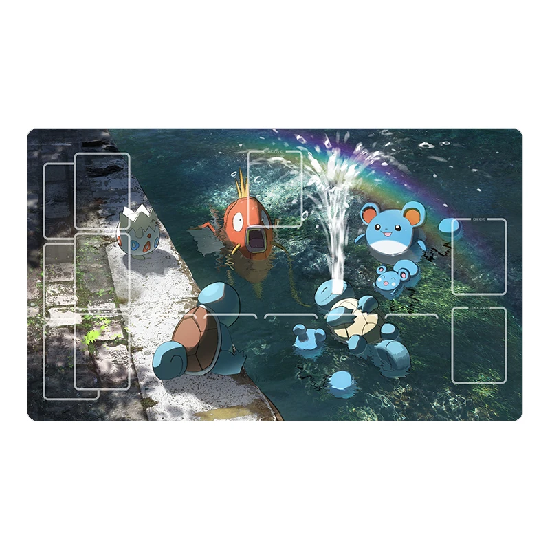 60*35*0.2cm PTCG Pokemon Dedicated GAME Card Mat Battle Marnie Nessa Arceus Eevee Rayquaza Gift Toy Anime Table Mat