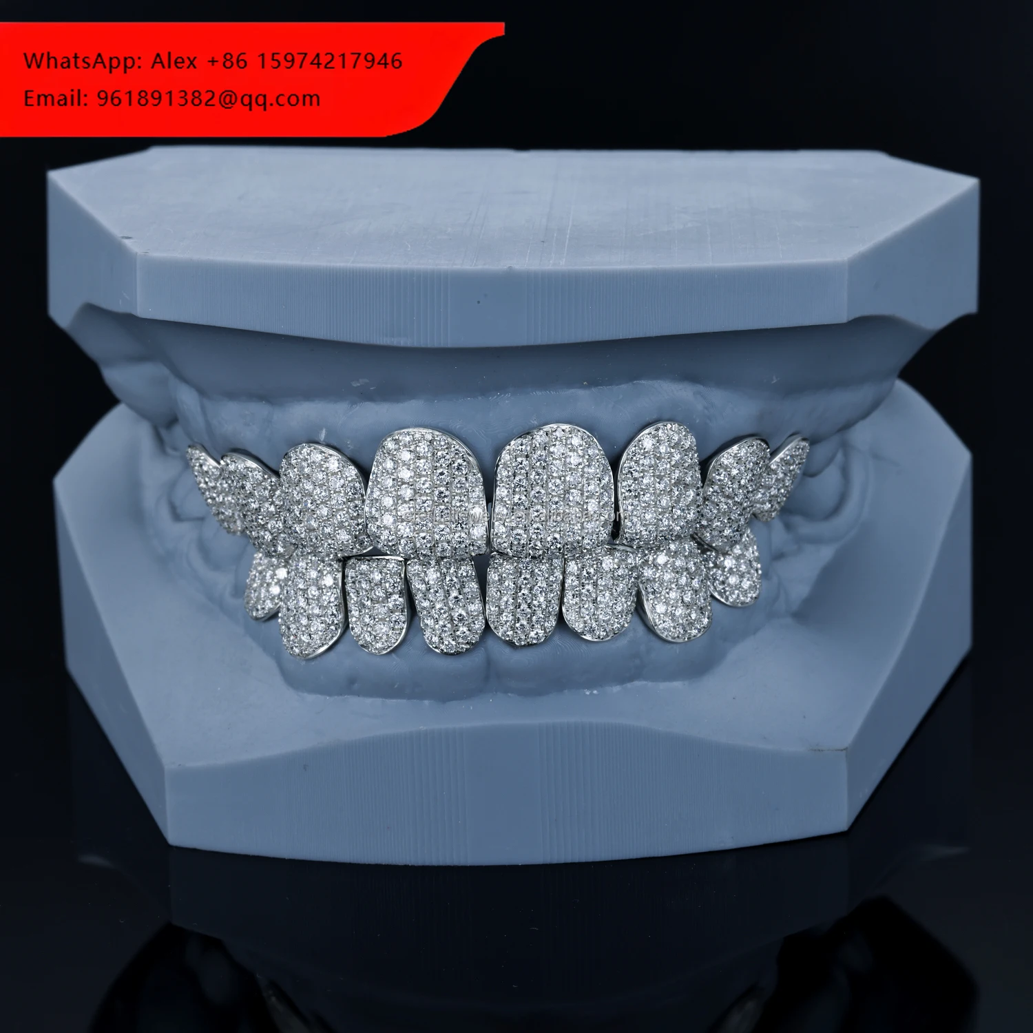 

Custom Grillz Moissanite S925 Silver Lab Diamond Perm Cut 10k 14k 18k Solid Gold Iced Out Diamond Round Cut Bling Teeth Grillz