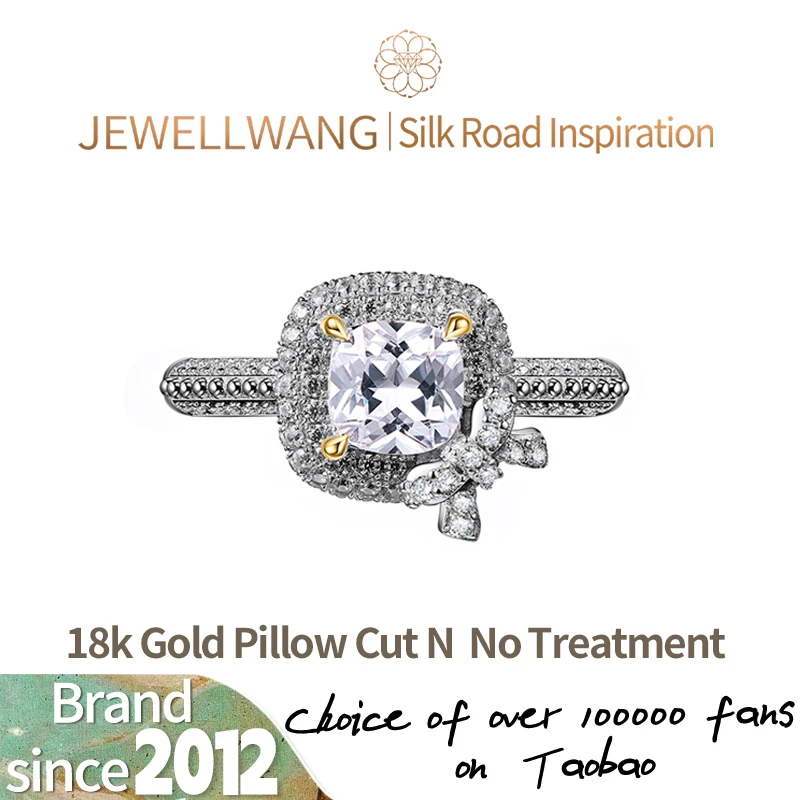 

JEWELLWANG Lab Grown Diamond Cushion Shaped Pillow Shaped Small Butterfly Diamond Ring Ngtc Inspection Synthetic Diamond Ring