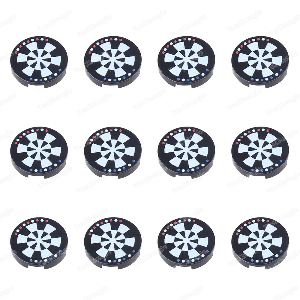 Holograficzna tarcza do gry w rzutki z nadrukowanym wzorem, klocki konstrukcyjne 2x2 okrągłe 14769 MOC, akcesoria do sceny konkurencyjnej, model, prezent, zabawka.