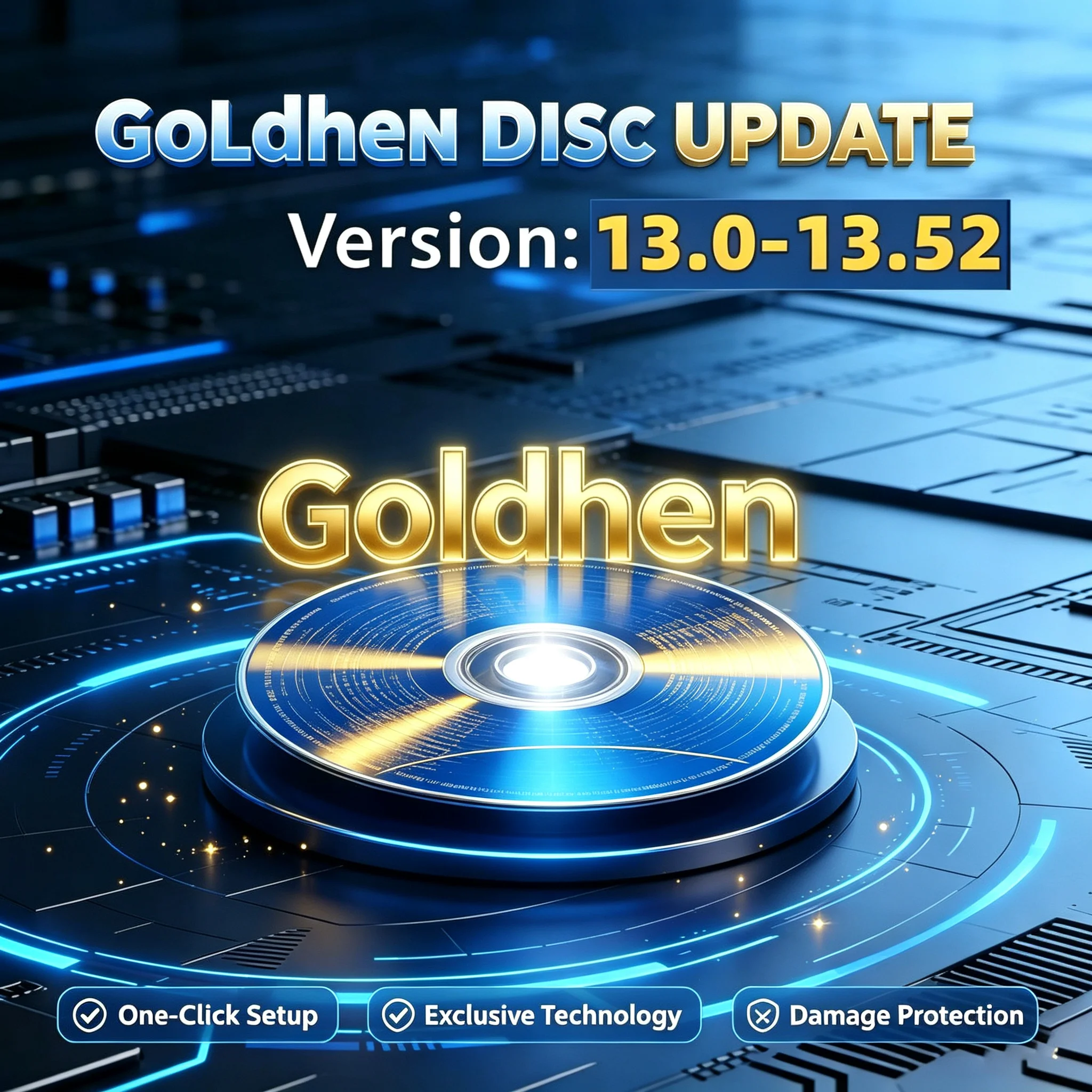 NEW Goldhen For PS4 V13.0 Jailbreak Disc - 1 Click Boot for FW 13.0-13.52 Needed Play Backup Games Homebrew Disc Tool