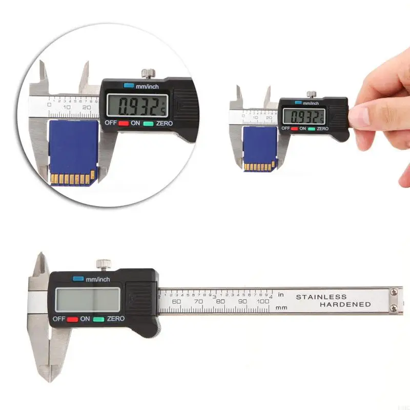 R3MC Caliper Stainless Steel Digital Calipers with Fractions Inch Metric Conversion