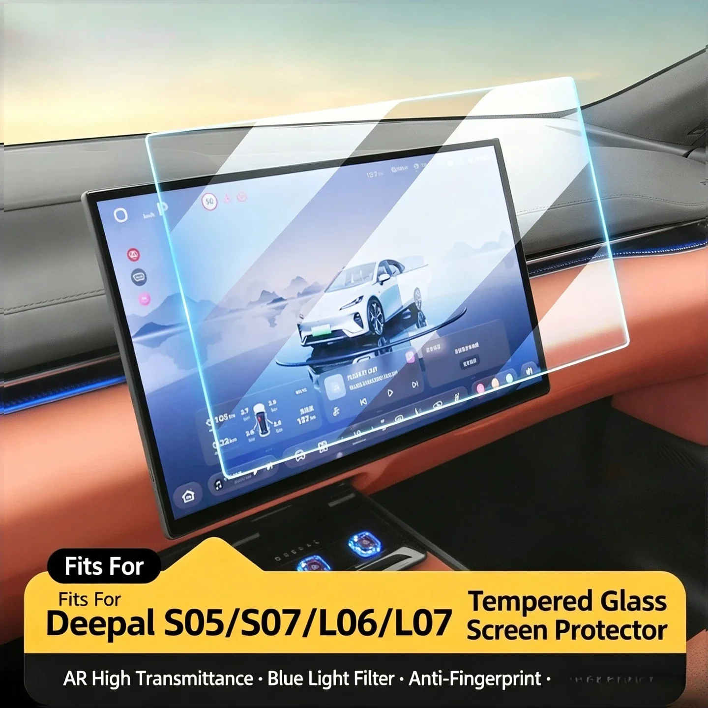 Car Navigation Instrument Screen Tempered Film High Definition Film Protection Accessories For Changan Deepal S05/S07 2026