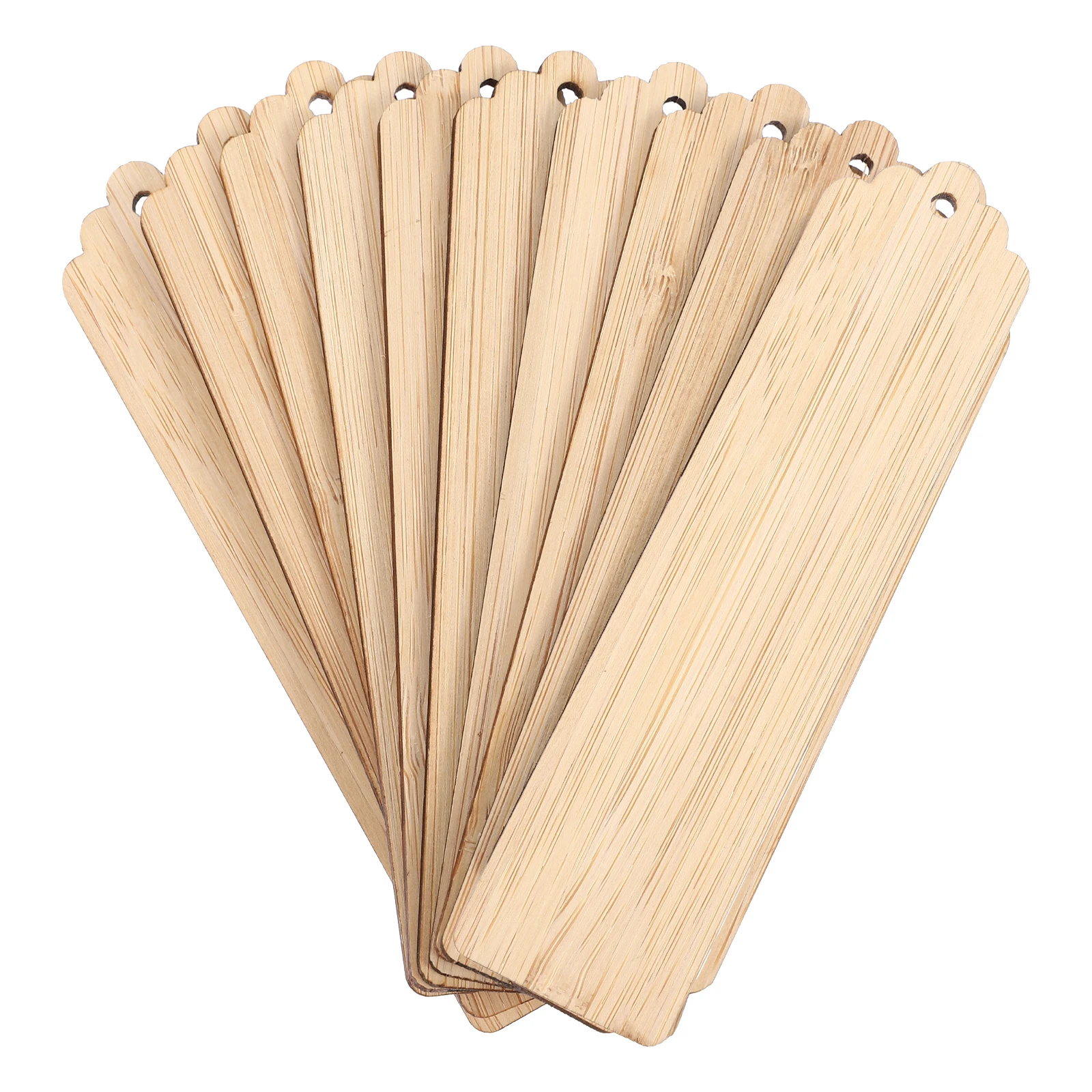 

10Pcs Blank Bamboo Bookmarks DIY Wooden Craft Tags for Writing Painting Page Marker Reading Accessories Gift Wooden Tags