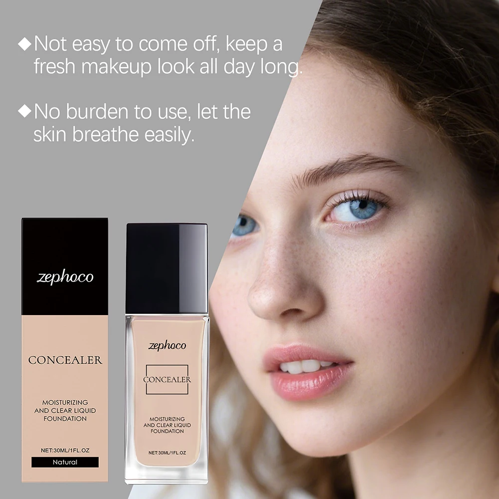 30ml Naturalny Podkład w Kolorze Naturalnym Długotrwały Nawilżający Wygładzający Nierównomierne Kolory Skóry Podkład z Naturalnym Kryciem Bez Wad do Narzędzi do Makijażu