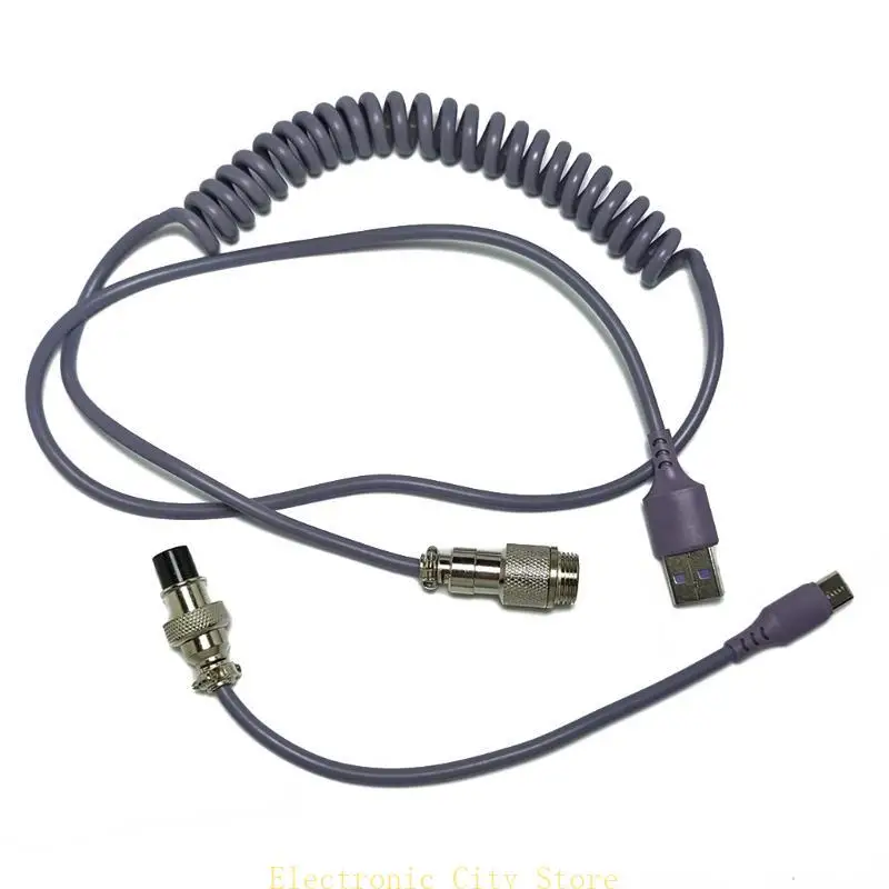 

Single Sleeved Metropolis Cable Aviators Connector Custom-Coated Coil for Mechanical Keyboard Sprial Line HU8D