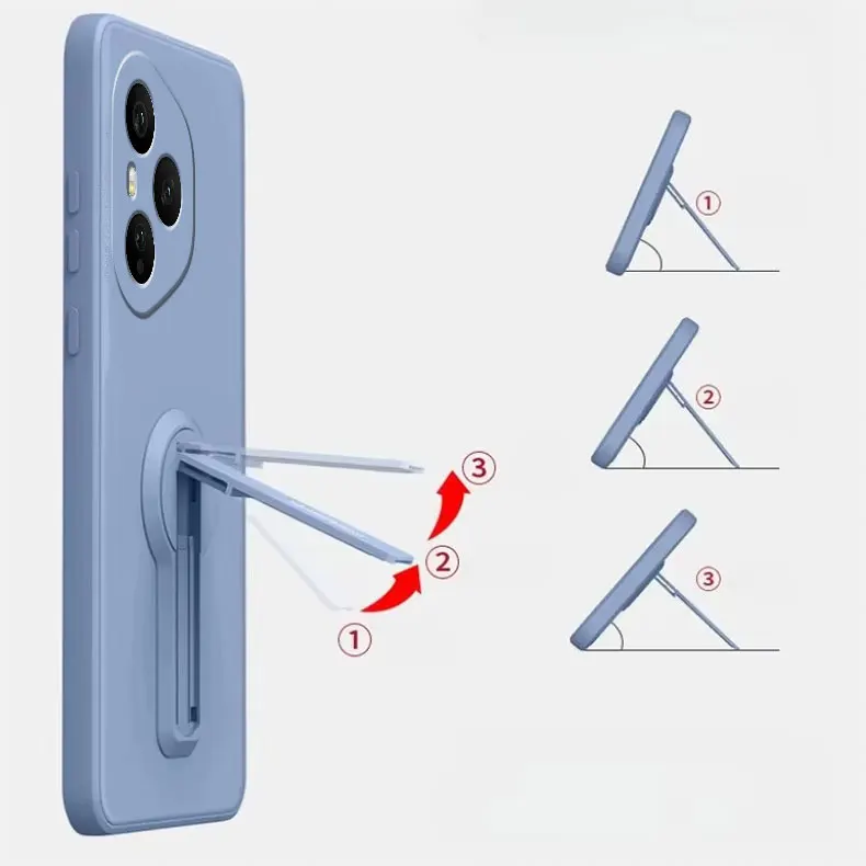 Case for Honor 400 Pro Liquid Silicone Stand Holder Soft Phone Skin Cover for 400 Lite 300 Ultra Upgrade Shockproof Back Funda