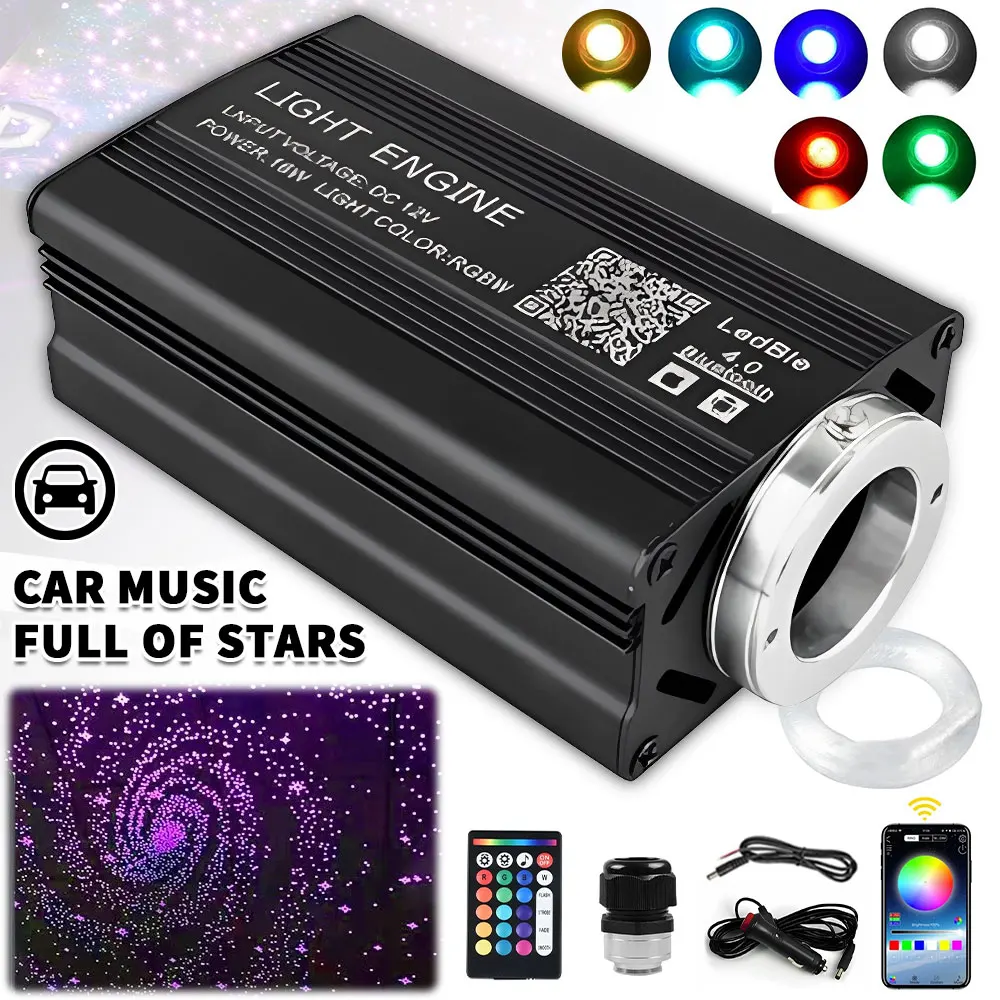 Car Starry Sky Light Auto Home Fiber Optic Lights Atmosphere Lamp Music Control Ceiling Lights RGB 12W 8 Colors Car Styling DIY