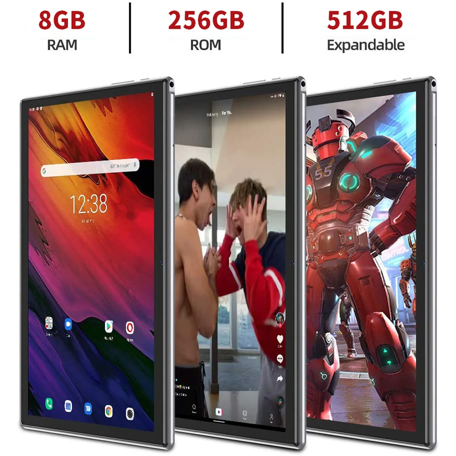 BDF Android-tablet-pc 10,1 inch Octa Core 8 GB RAM 256 GB ROM 4G LTE 5G Telefoongesprek Dual SIM-tablets 8000 mAh Metalen omhulsel Android 13