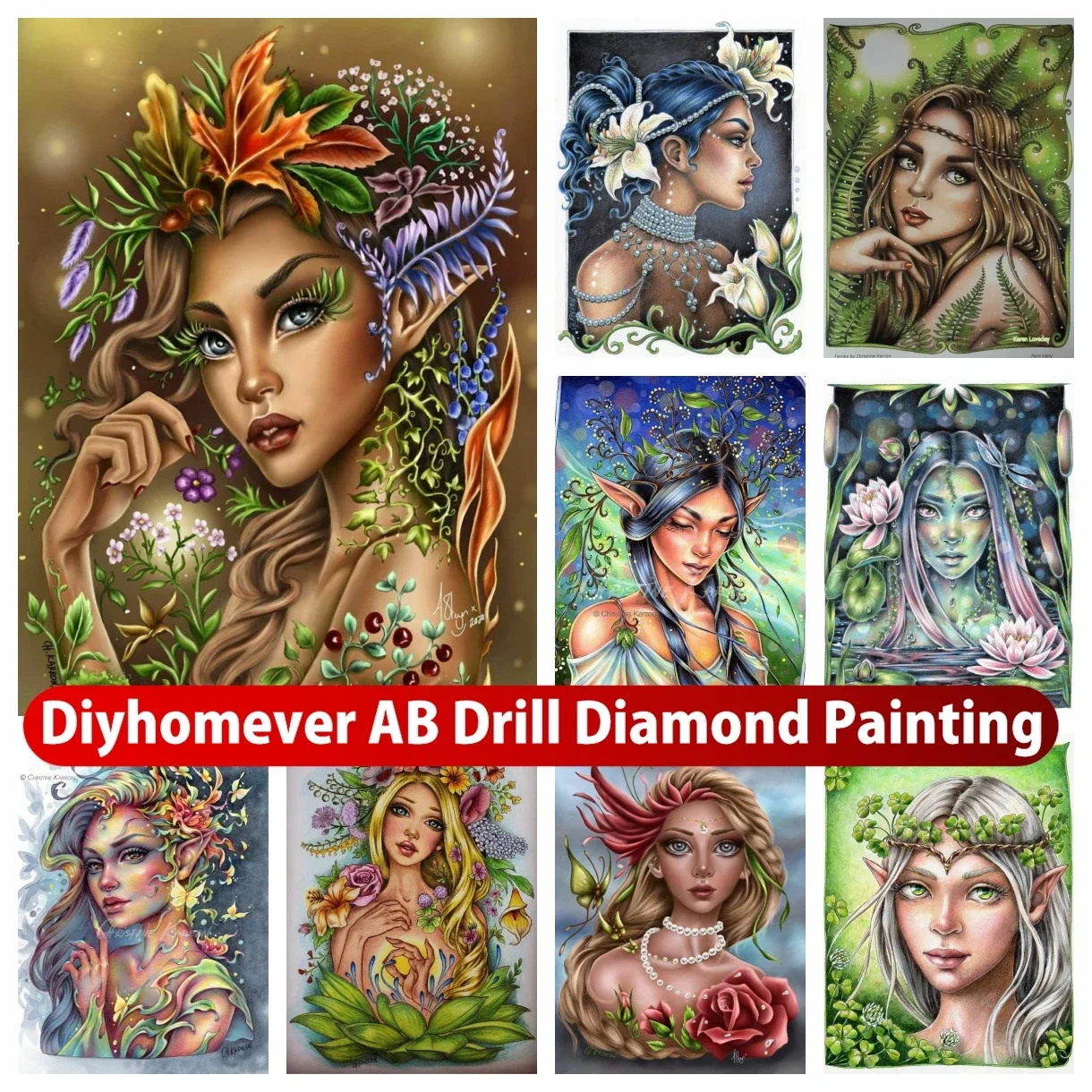 

Fantasy Fairy Girl AB Diamond Painting Embroidery Colorful Woman Art Cross Stitch Mosaic Pictures Handicraft Home Decor Gift