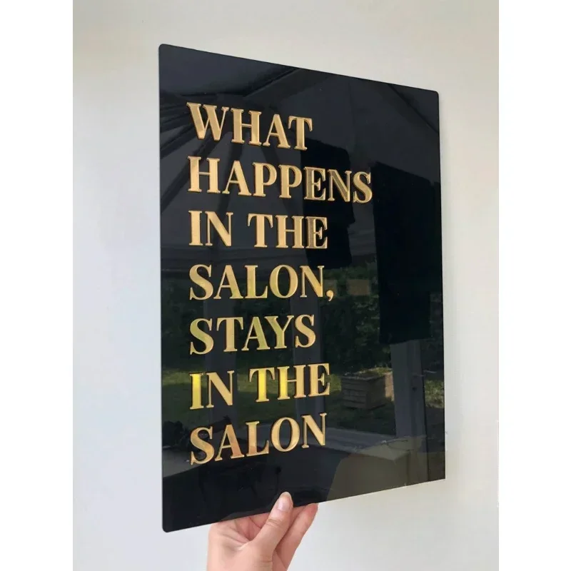 Beauty Room Acrylic Wall Art A3 Sign Beauty Quote Beauty Studio Wall Sign Spa Salon Signage Salon Wall Decor What Happens