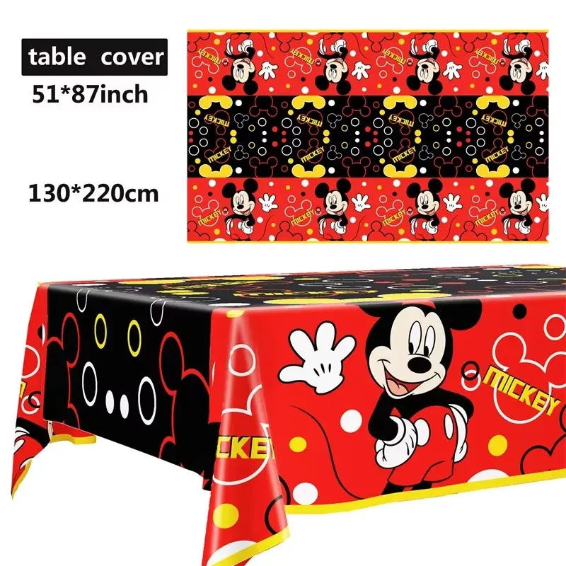 50Pcs Mickey Mouse Birthday Party Decoration Tableware Set Paper Cup Plates Napkins for Kids Baby Shower Disney Party Supplies