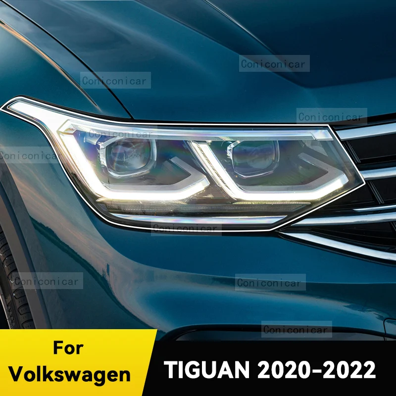 

Для Volkswagen TIGUAN 2020 2021 2022, защитная пленка для фар автомобиля, передний светильник, прозрачный ТПУ, аксессуары для фар