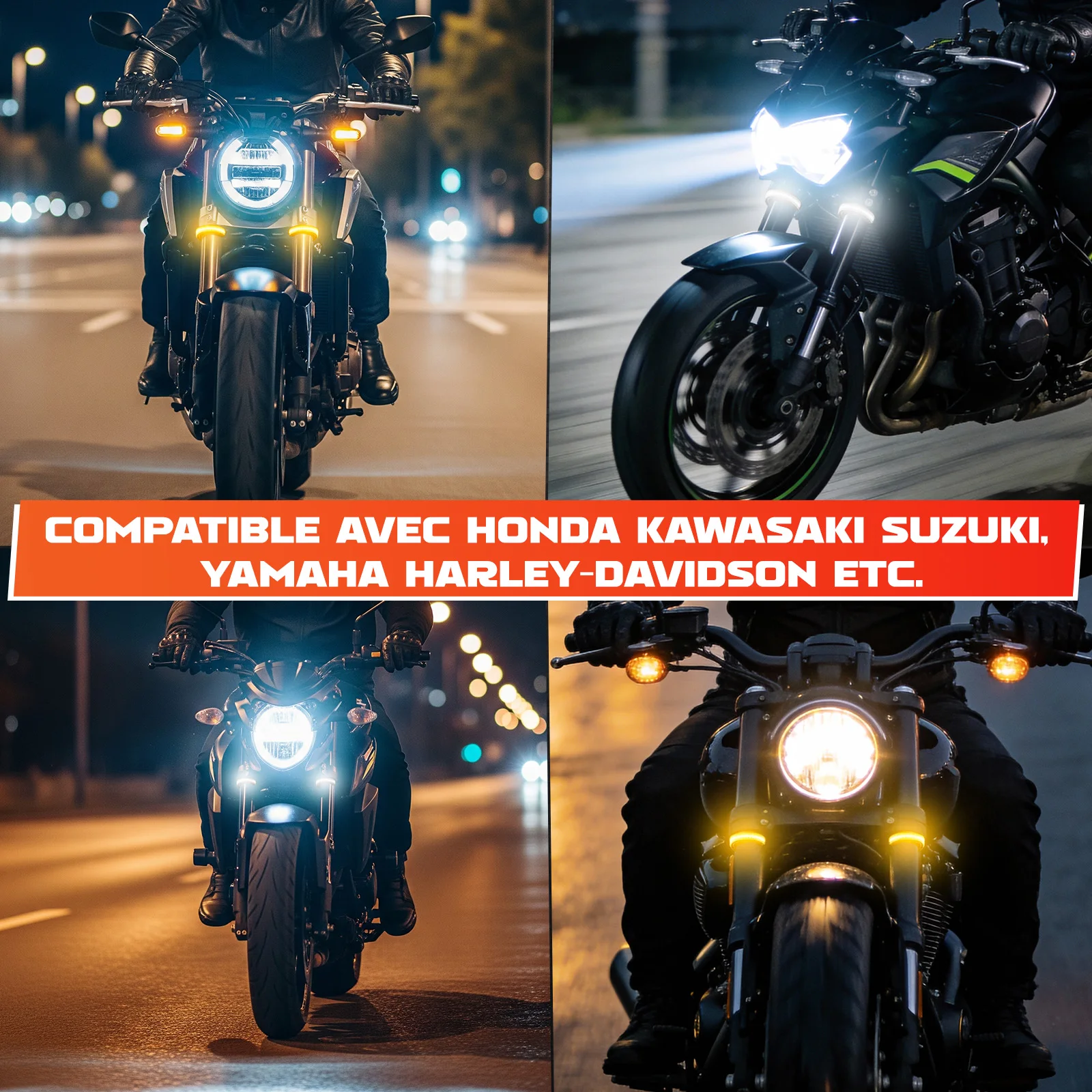 Motorcycle Flowing Amber LED Turn Signal Strip Light Lamp Bar 12 V DC LED Sequential Turn Signal Lights