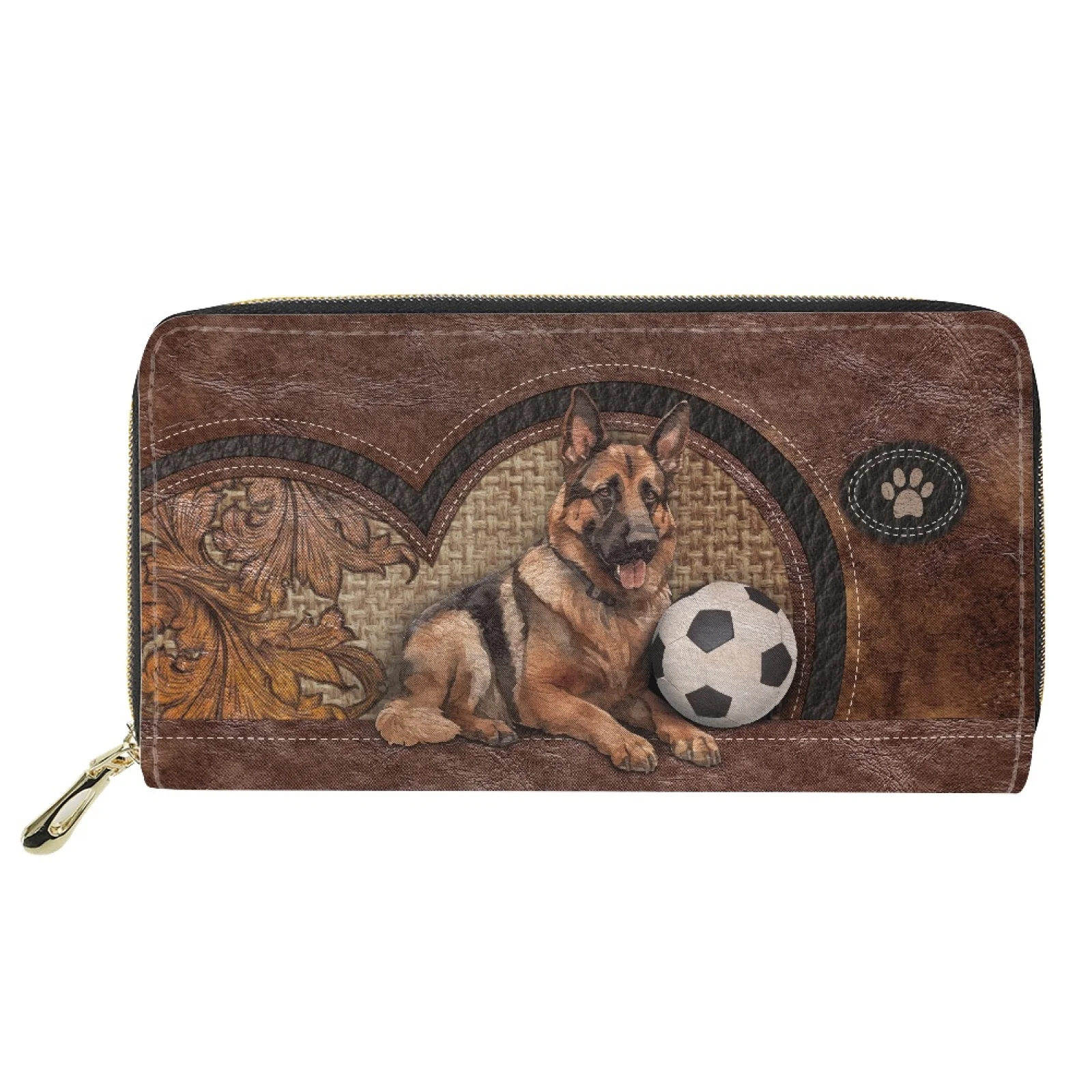 Woman Wallet long Leather Wallets Women Luxury Designer PU Purse Cartoon Dog 3D Print Phone Bags for Ladies Travel Money Clip