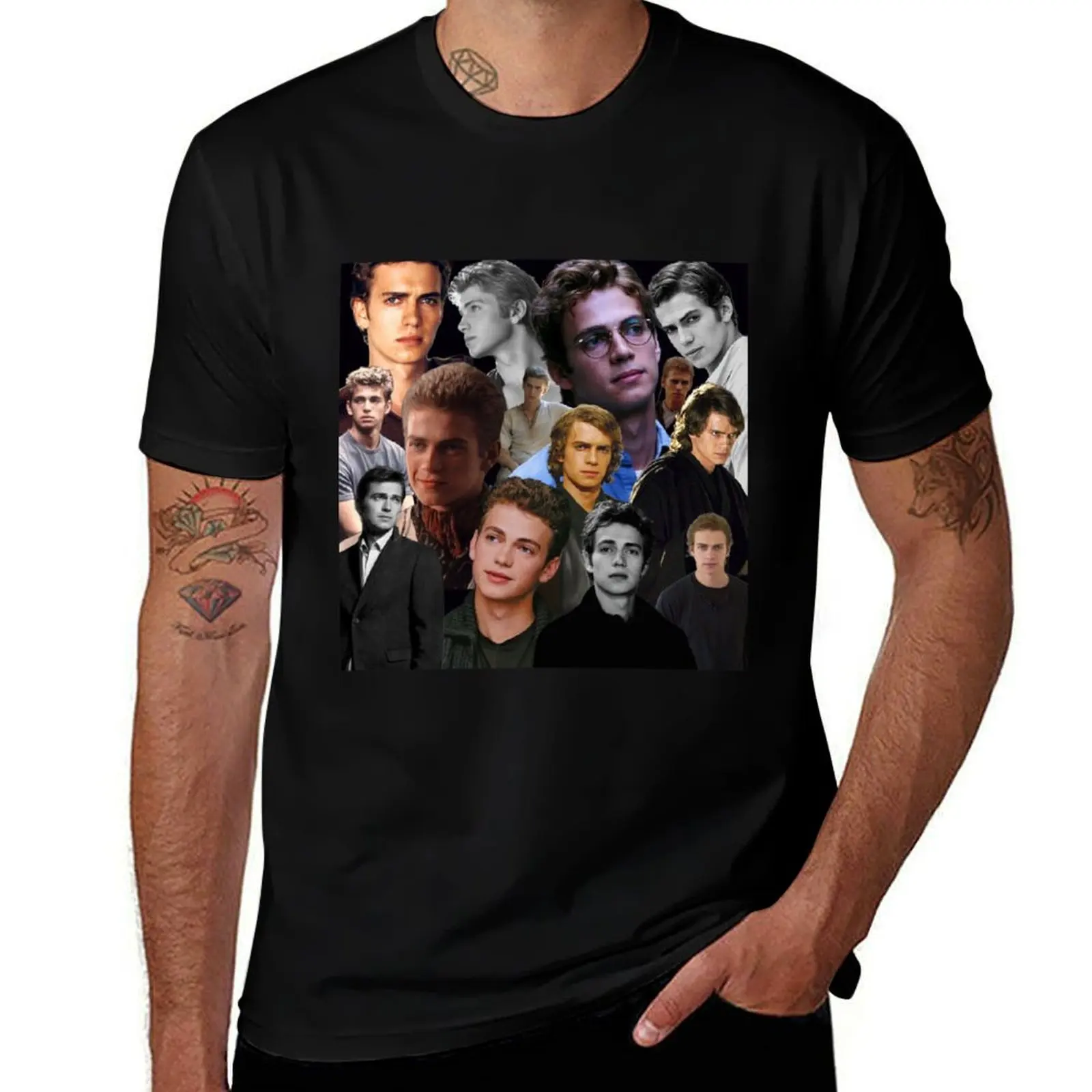 

Hayden Christensen Collage T-Shirt oversized tees gifts for boyfriend black t shirts for men