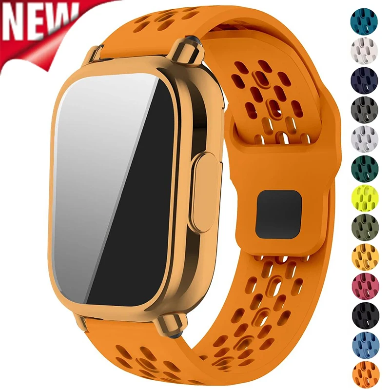 

Чехол + силиконовый ремешок для Xiaomi Redmi Watch 5 active/5 Lite, полная защита экрана, мягкий чехол из ТПУ и дышащий спортивный ремешок