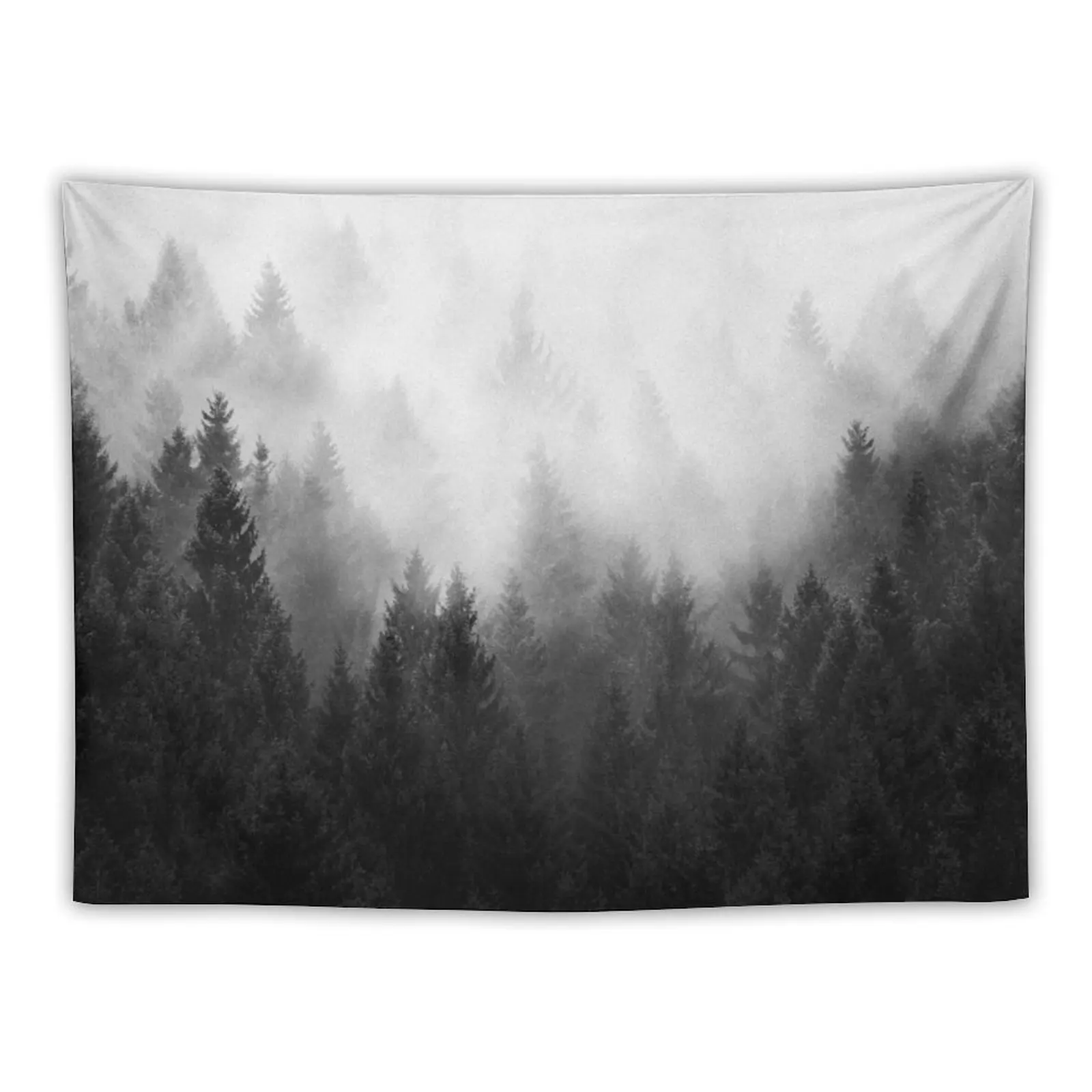 I Love You But I Have Chosen Darkness // Misty Romantic Retro Fall Wilderness Fairytale Forest With Trees Covered Tapestry