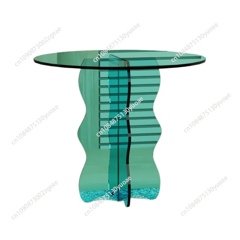 

Simple modern acrylic edge table creative small round living room design light luxury