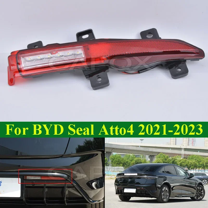 CAPQX LHD Rear Fog Light Rear Bumper Light Lamp For BYD Seal EV/ATTO 4 2021-2023 Reflector Reversing Light Lamp