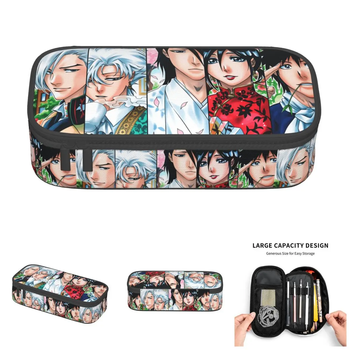 Estuche para lápices con diseño de Byakuya Kuchiki Bleach Toshiro Hitsugaya, bolsa para bolígrafos Rukia Kuchiki Kaien Shiba, accesorios escolares