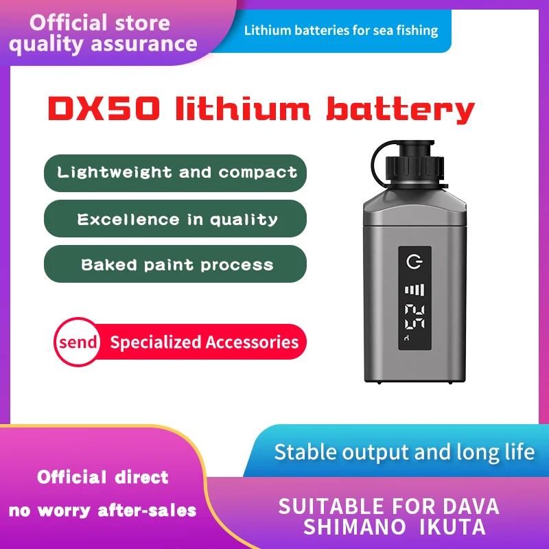 

5000mAh Electric Fishing Reel Battery with DNYO DX50 Digital Display Screen for Daiwa SB150J - DH - L, SB200J - L, SB270MM, SB3