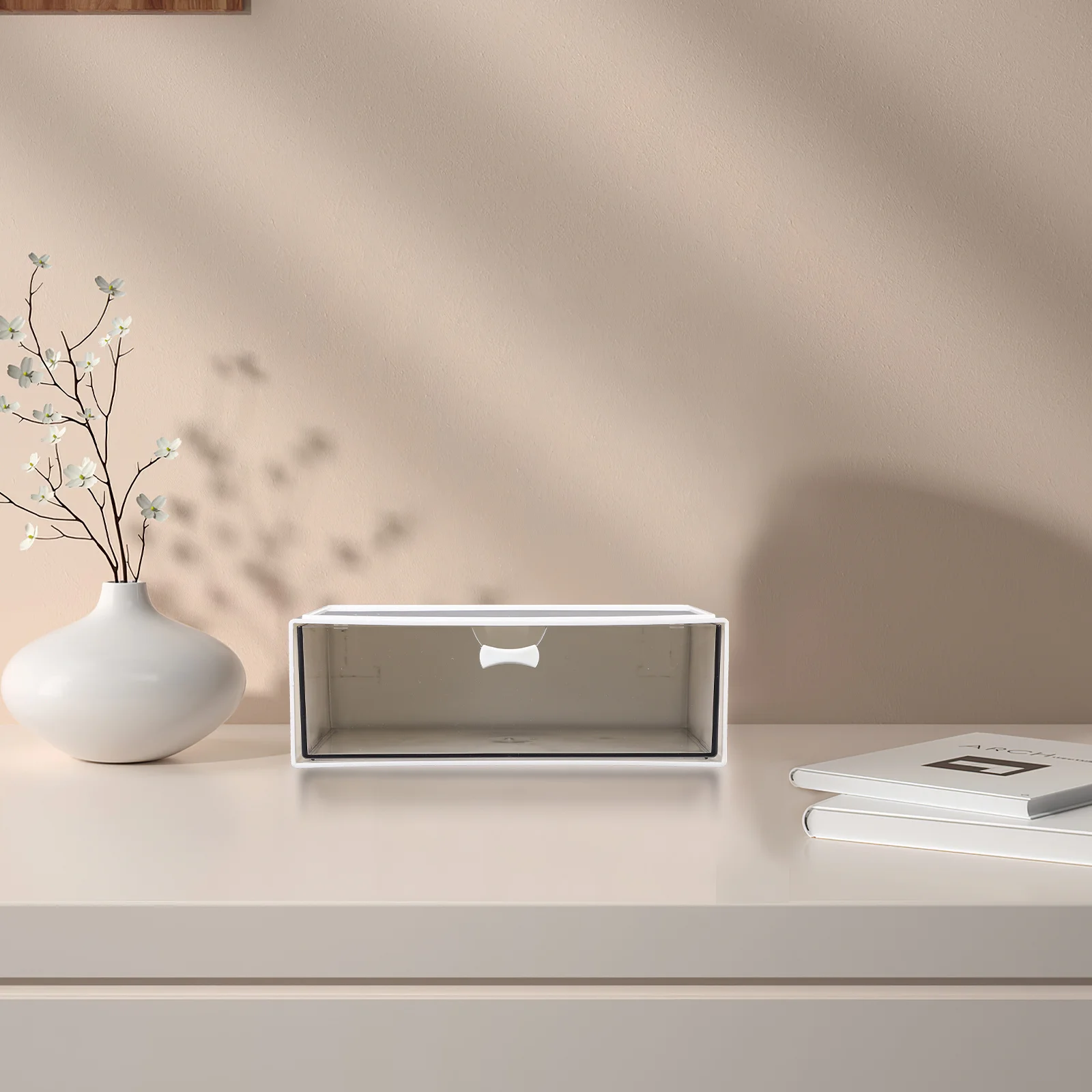 

Small Clear Drawer Storage Box Desktop Stationery Organizer Single Plastic Drawer Desktop Storage Organizer Box Office Makeup