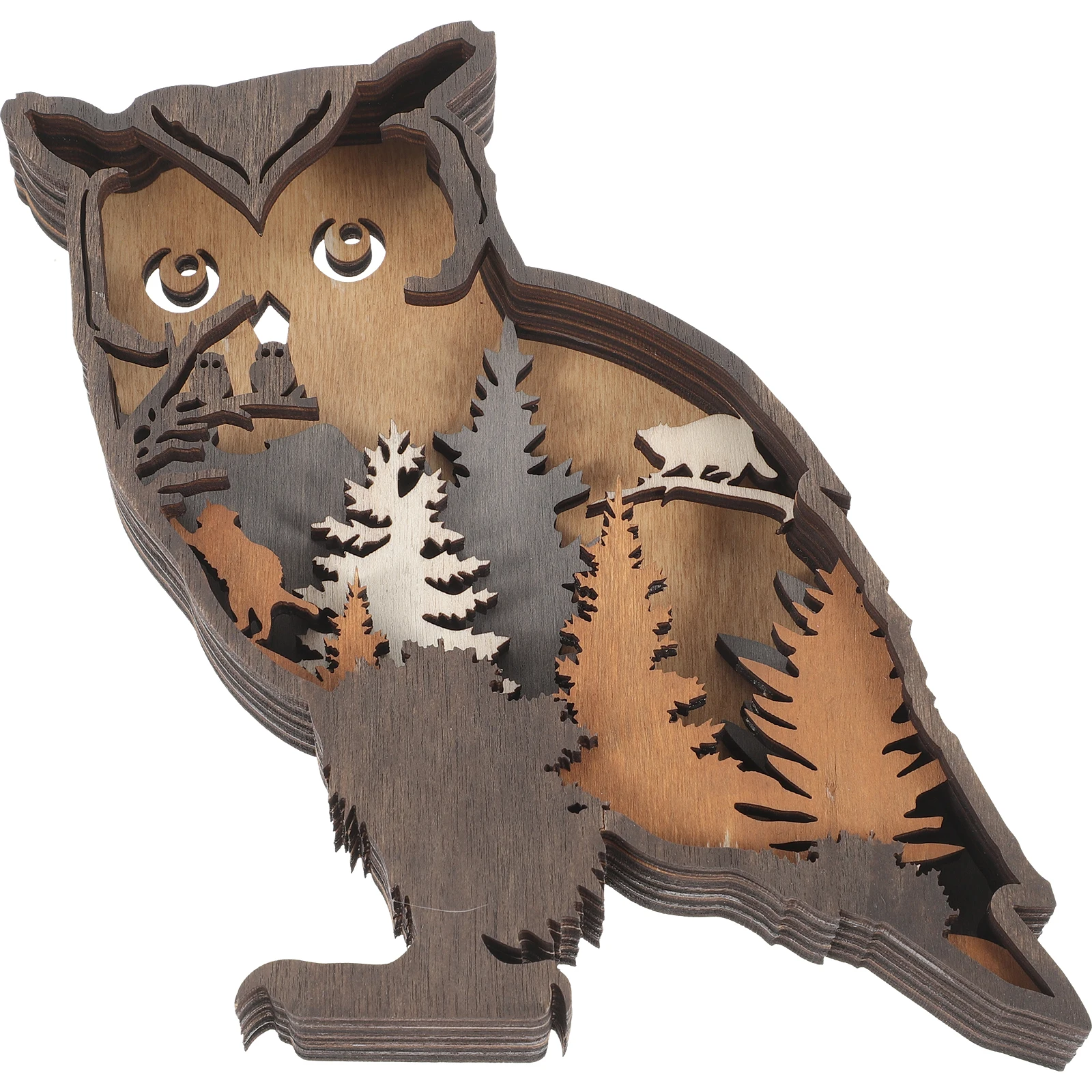

Owl Art Home nament Living Room Farmhouse Log Wood Wall Decor Cabin Log Cabin Decor Forest Style Craft