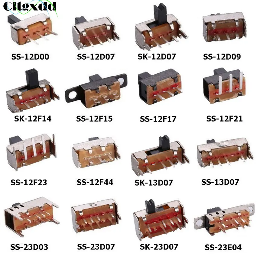 Cltgxdd 10PCS SS 12D00 Slide Switch Slide Gear Fluctuation Band 2/3 File Single Double Horizontal Mini Horizontal Power Supply