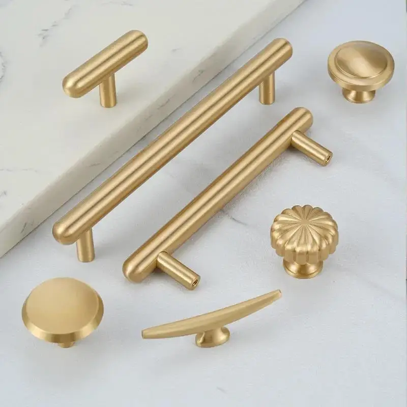 Light Luxury French Simple Cabinet Handle American Drawer Handle Home Decoration Personalized Creative Brass Shoe Cabinet Handle