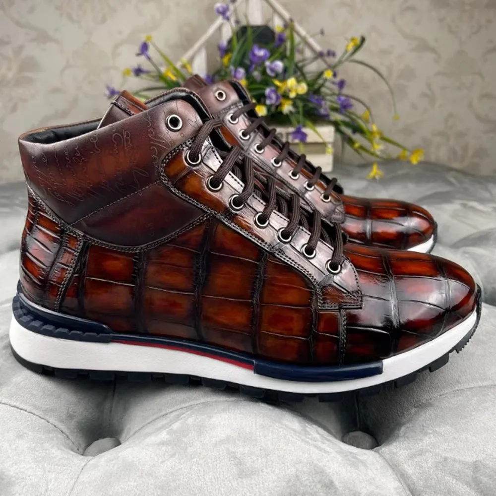 yingshang new Crocodile Shoes male Men Sneakers British Style Soft Sole male shoes leisure brush color