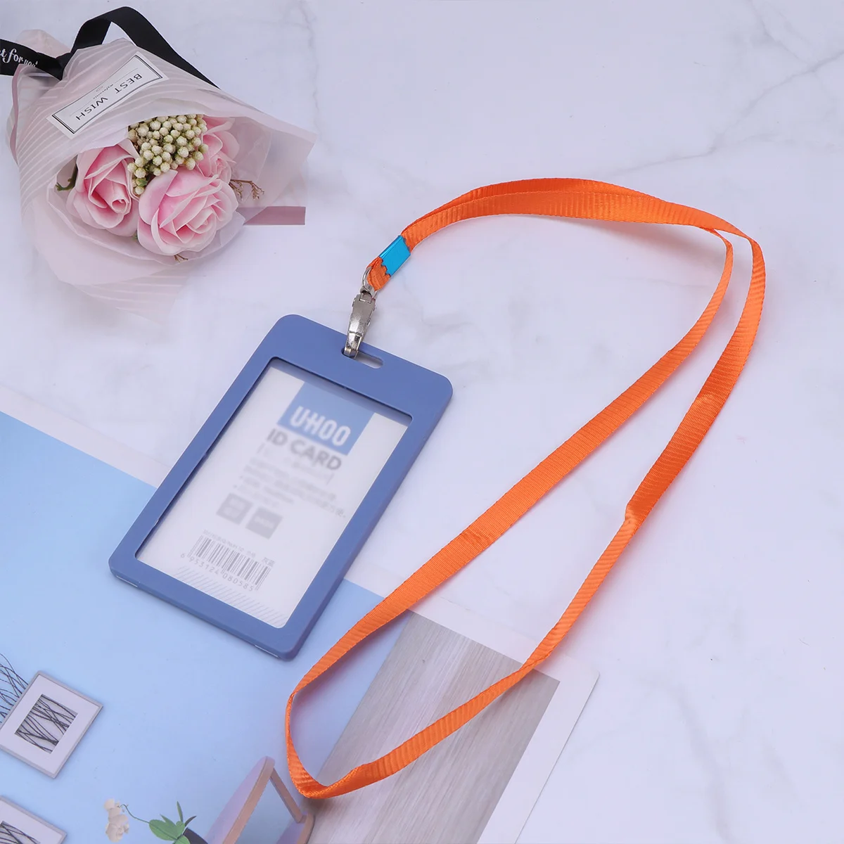 

50Pcs Neck Strap Lanyard Id Badge Holder Wide Flat Comfortable Wear All Day Clip for Office Name Tag Projects Parties Travel