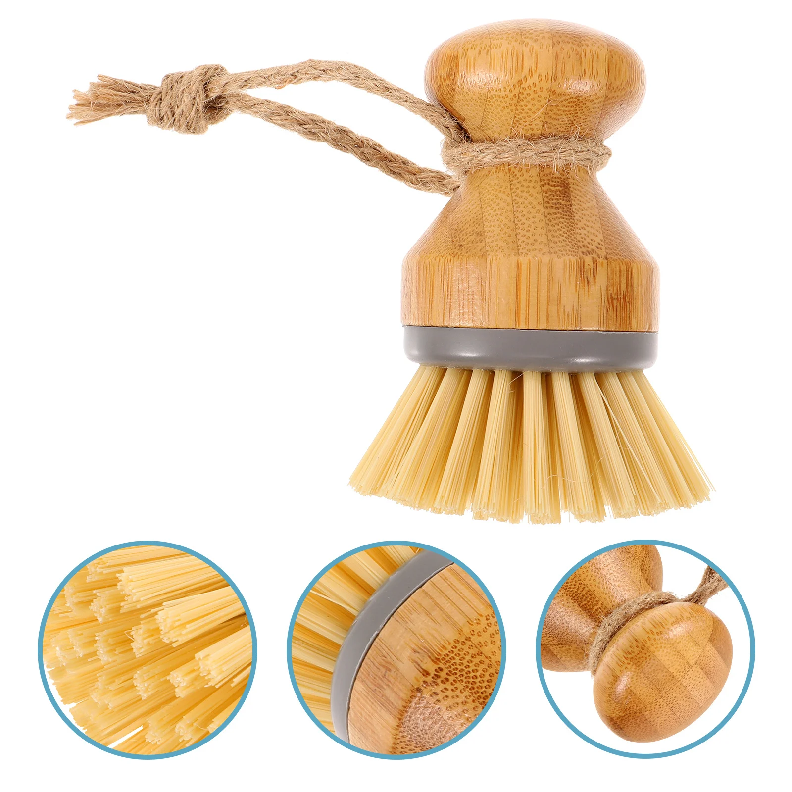 

Wooden Wok Brush Round Head Design for Hard-to-Reach Areas Kitchen Supplies Dish Wash Scrubber Pot Cleaner Elegant Decor