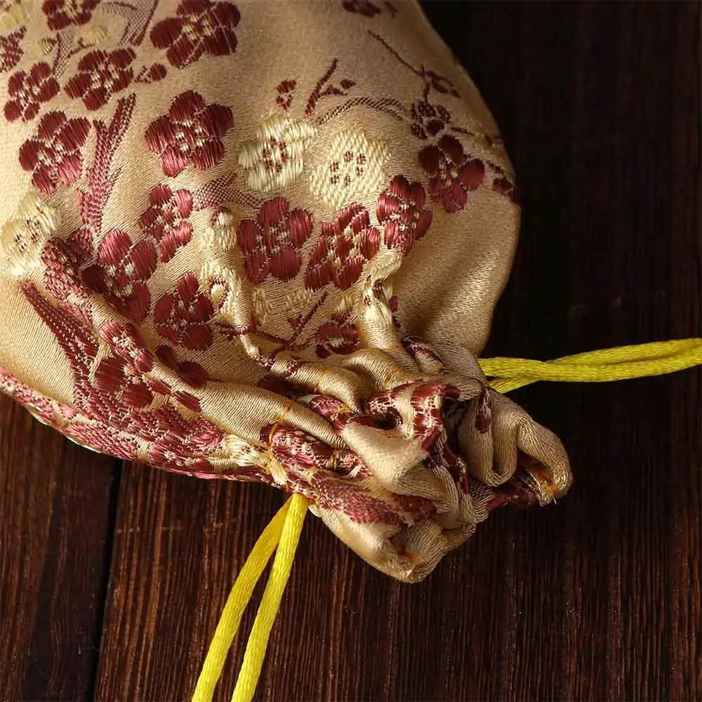 Favour Candy Wedding Embroidered Drawstring Gift Pouch Satin Jewelry Packaging Bag Storage Bag