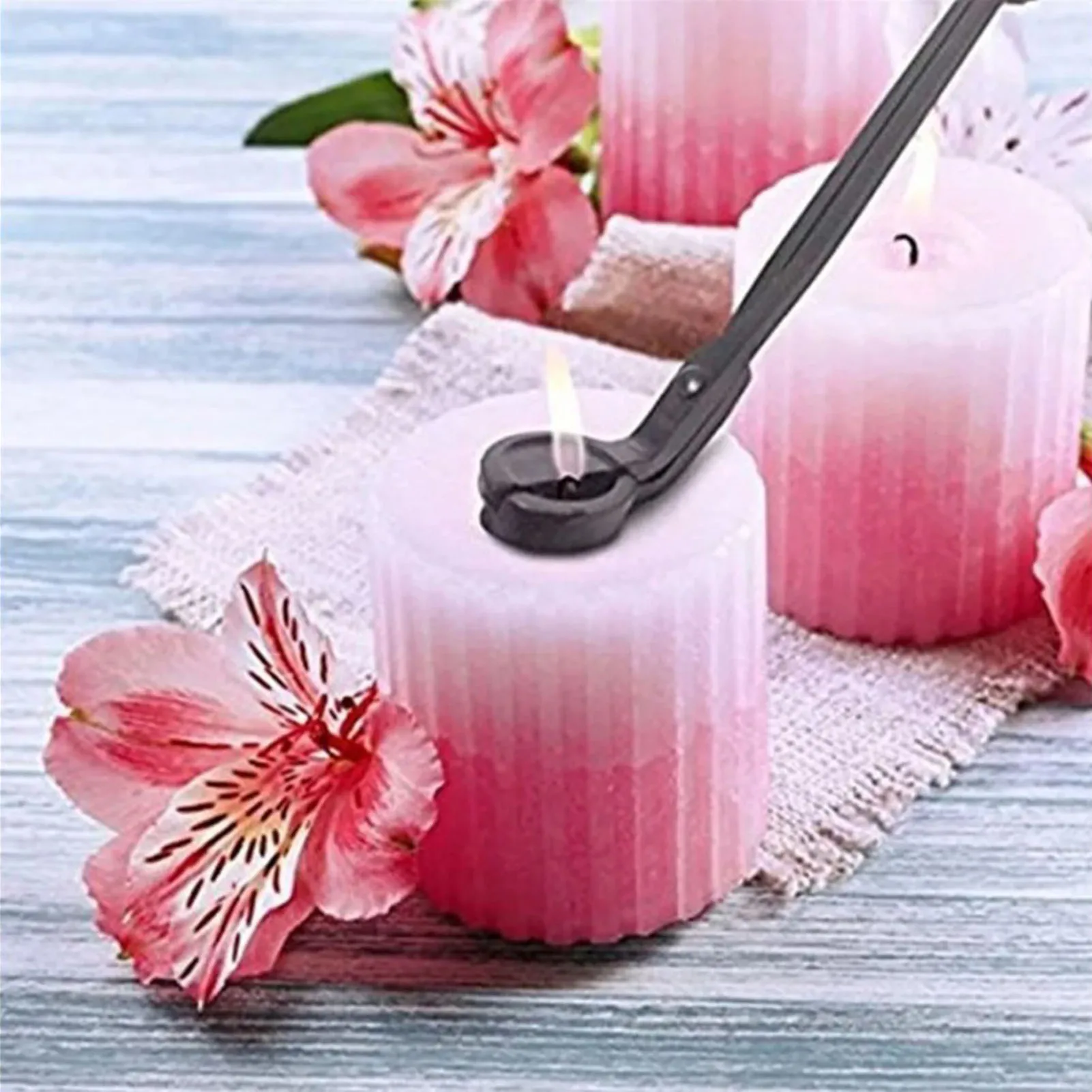 Stainless Steel Candle Extinguishing Tool Candle Trimmer Candle Scissors Candle Killing Hook Clipper Cutter Tool Black