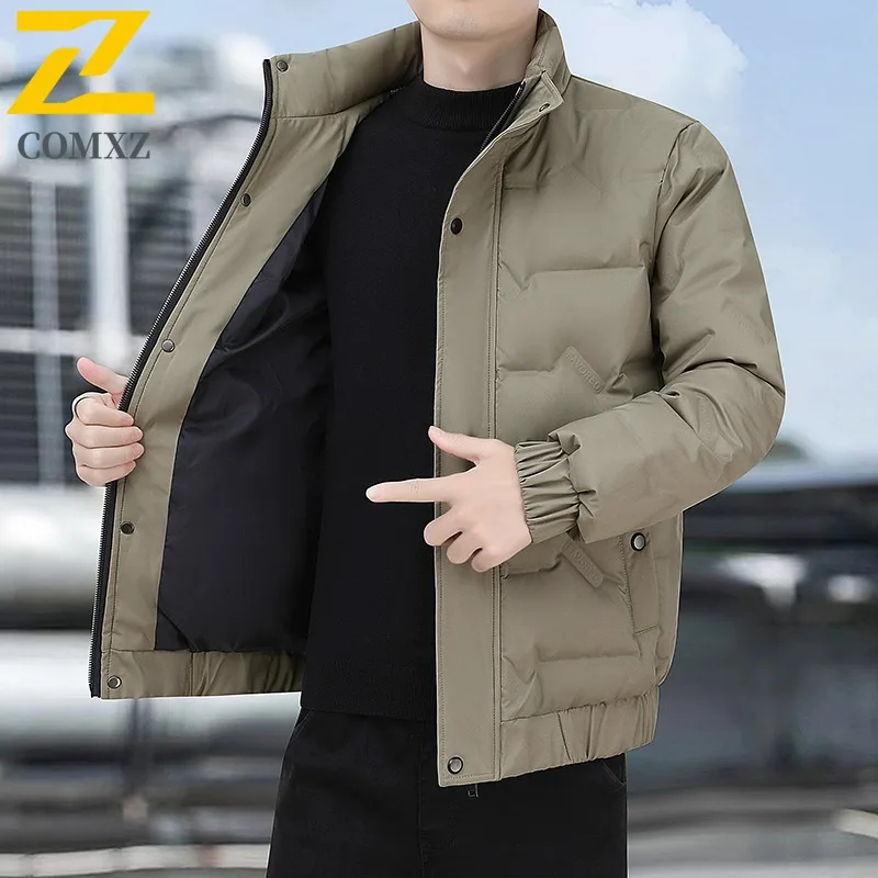 

COMXZ Winter Jacket High Quality Windproof Business Commuting Puffer Jacket Ski Comfortable Stylish Padding Coat Men's Clothing