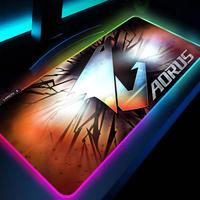 A-Aorus-ES Logo MAISTO Mouse Pad RGB Large Gaming Mouse Pad Non-slip Rubber Base Keyboard Pad Extra Large Luminous LED MousePad