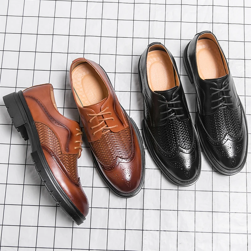 

Men's Dress Shoes Fashion Brogues Social Shoe Male High Quality Business Leather Men's Formal Shoes Wedding Formal Shoes For Man