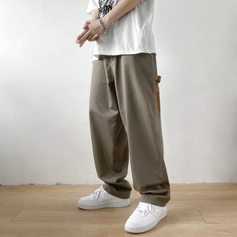 Japan Stil Vintage Straight Leg Freizeit hose Frühling neue koreanische Trend Herren Cargo hose High Street Baggy Hose Herren bekleidung