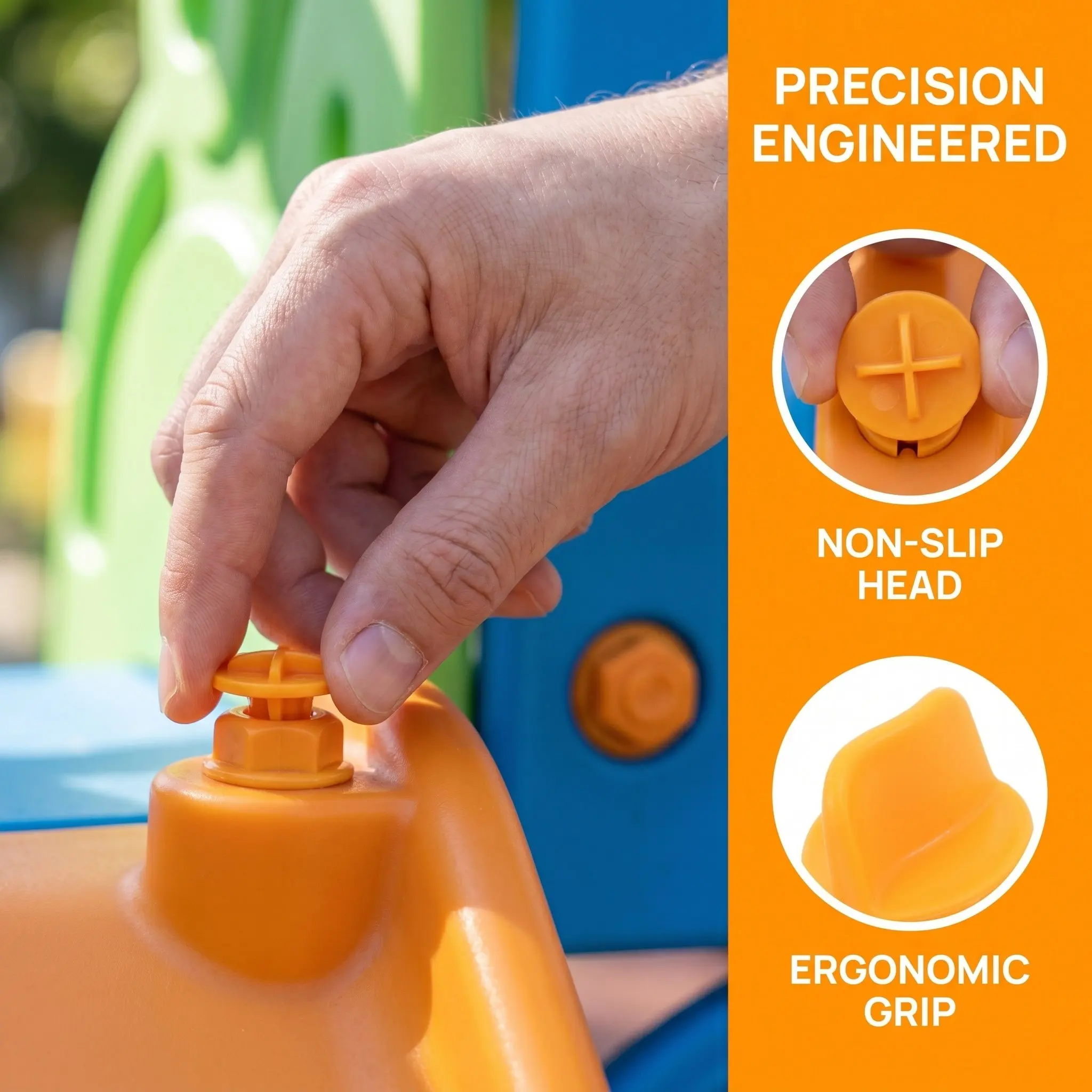 2Pcs Slide Screw Cap Tightener Slide Nut Fastening Tool Slip-Resistant Ergonomic Handle for Home Playground