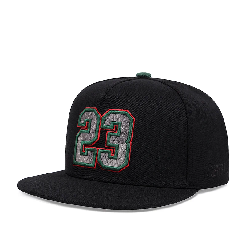 Cyfrowy 23. 3D haftowany modny kapelusz baseballowy sportowy kapelusz przeciwsłoneczny czapka typu snapback regulowany unisex słońce kowbojski