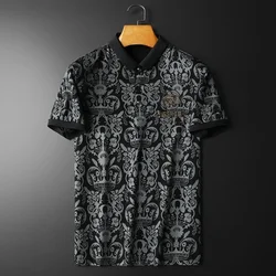 Summer Polo Shirt Playera Polo Hombre Breathable Polo 2023 New Lapel Short-sleeved Men Digital Print Pattern Men's Polo Shirt